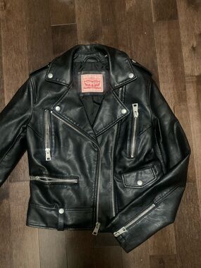 Levi's Black Leather Moto Jacket